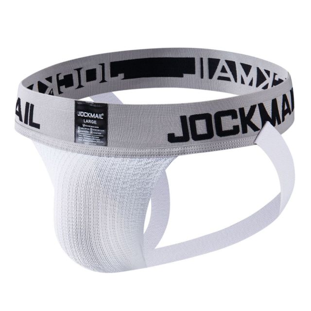 JOCKMAIL Men Jockstrap Athletic Supporter Underwear Gym Workout Strap Brief W/ Stretch Mesh Pouch Sexy Gay Men Underwear