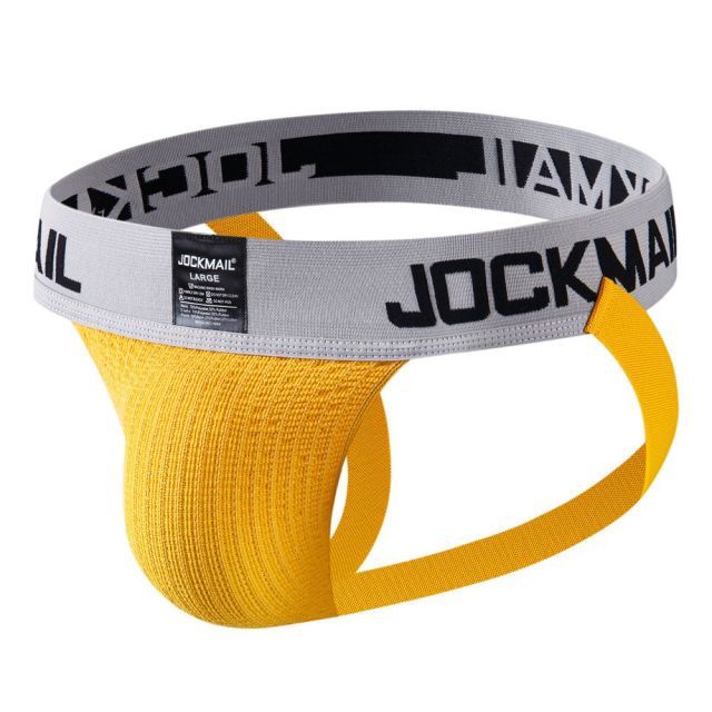 JOCKMAIL Men Jockstrap Athletic Supporter Underwear Gym Workout Strap Brief W/ Stretch Mesh Pouch Sexy Gay Men Underwear
