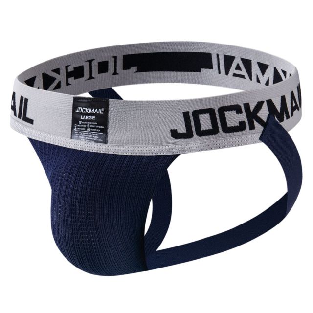 JOCKMAIL Men Jockstrap Athletic Supporter Underwear Gym Workout Strap Brief W/ Stretch Mesh Pouch Sexy Gay Men Underwear