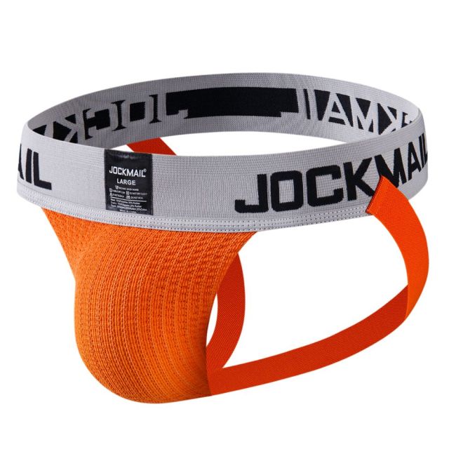 JOCKMAIL Men Jockstrap Athletic Supporter Underwear Gym Workout Strap Brief W/ Stretch Mesh Pouch Sexy Gay Men Underwear