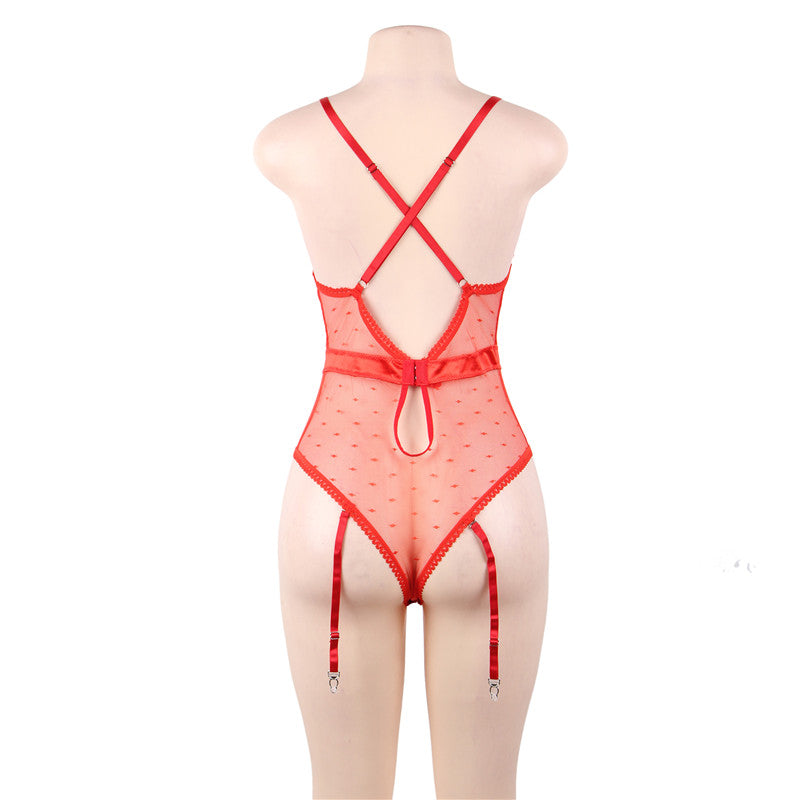 Ohyeahlady Lace Lingerie Bodysuit Satin Lace Stitching Porno Lingerie Plus Size Body Dentelle Sexy Teddy Lingerie