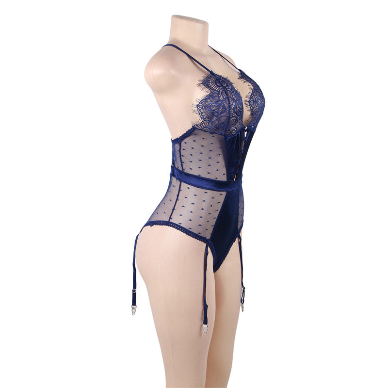 Ohyeahlady Lace Lingerie Bodysuit Satin Lace Stitching Porno Lingerie Plus Size Body Dentelle Sexy Teddy Lingerie