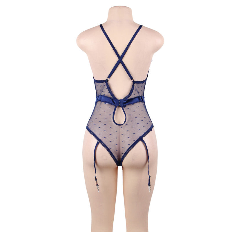 Ohyeahlady Lace Lingerie Bodysuit Satin Lace Stitching Porno Lingerie Plus Size Body Dentelle Sexy Teddy Lingerie