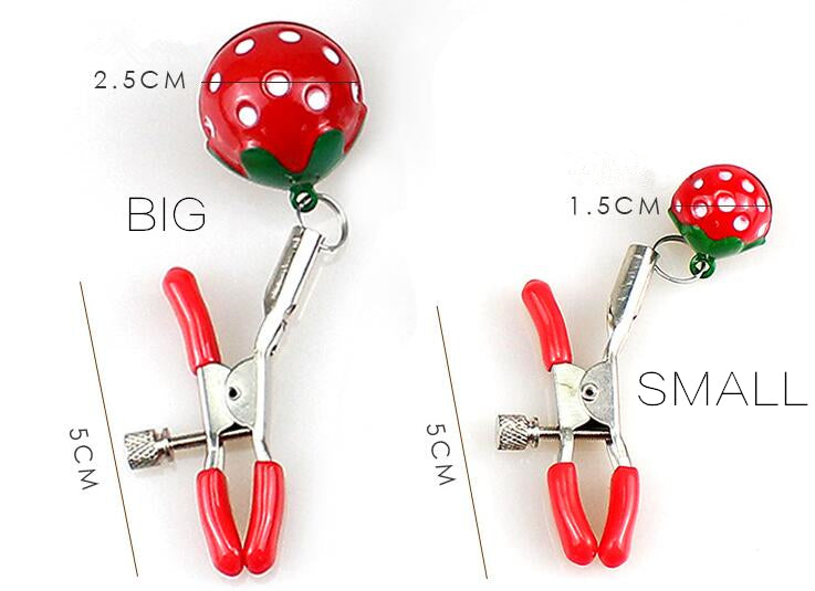 Red Strawberry Women Sexy Cute Adjustable Nipple Clamp Breast Toys Handmade 1 Pair For Couples Cosplay Costumes Accessories New
