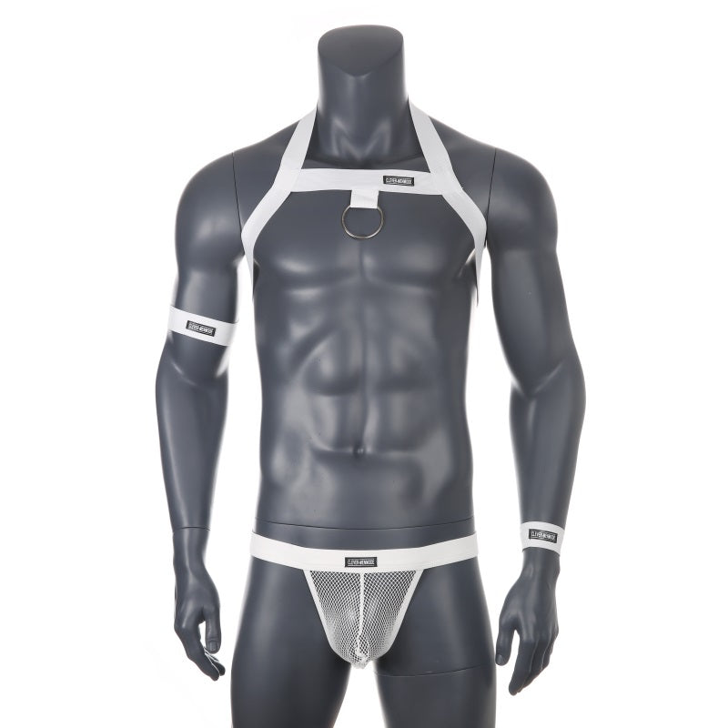 Men Chest Harness Set Mesh Thong Sexy Underwear Panties Bondage Club Stage Jockstrap Erotic Lingerie arnes hombre Suits Costume
