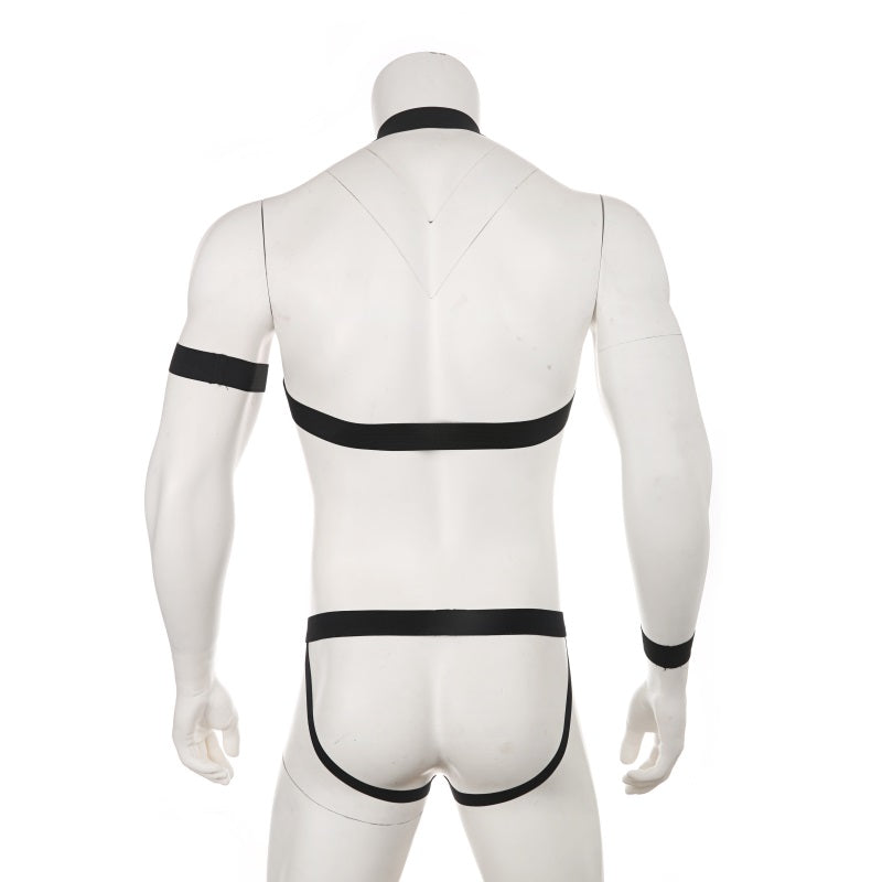 Men Chest Harness Set Mesh Thong Sexy Underwear Panties Bondage Club Stage Jockstrap Erotic Lingerie arnes hombre Suits Costume