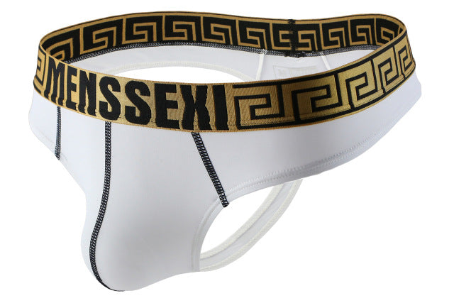 Men Breathable Seamless Underwear Jockstrap Sexy Double Underwear G-Strings &amp; Thongs Mens Briefs Sexy Buttocks Hollow Thong