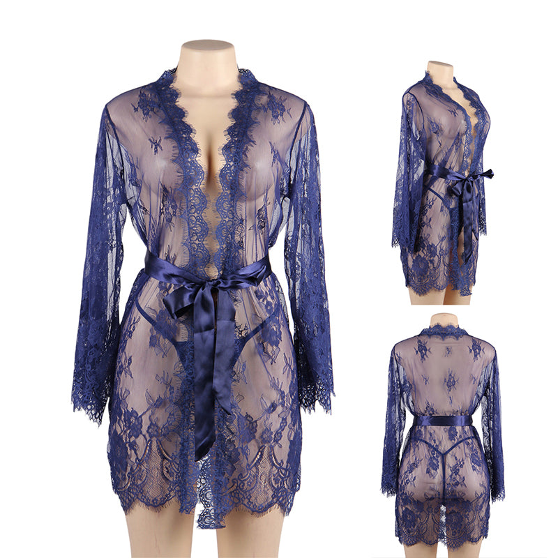 Comeondear Long Sleeve Bride Silk Robe Set Women Plus Size Nightgown For Full Sexy Bathrobe Robe Bride Lenceria Eroticos Mujer