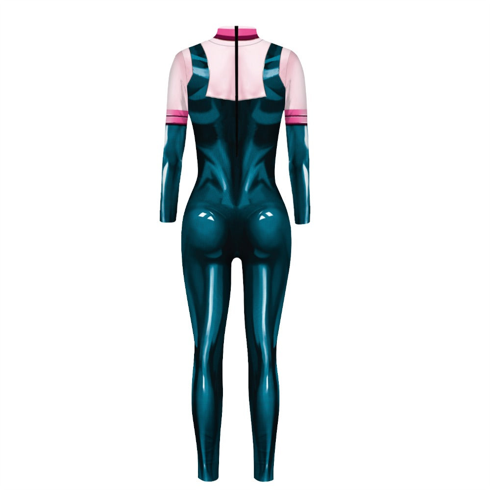 Anime My hero academia Asui Tsuyu Cosplay Costumes Jumpsuit OCHACO URARAKA Halloween Fancy Ball Suit Romper For Women Lady Girls