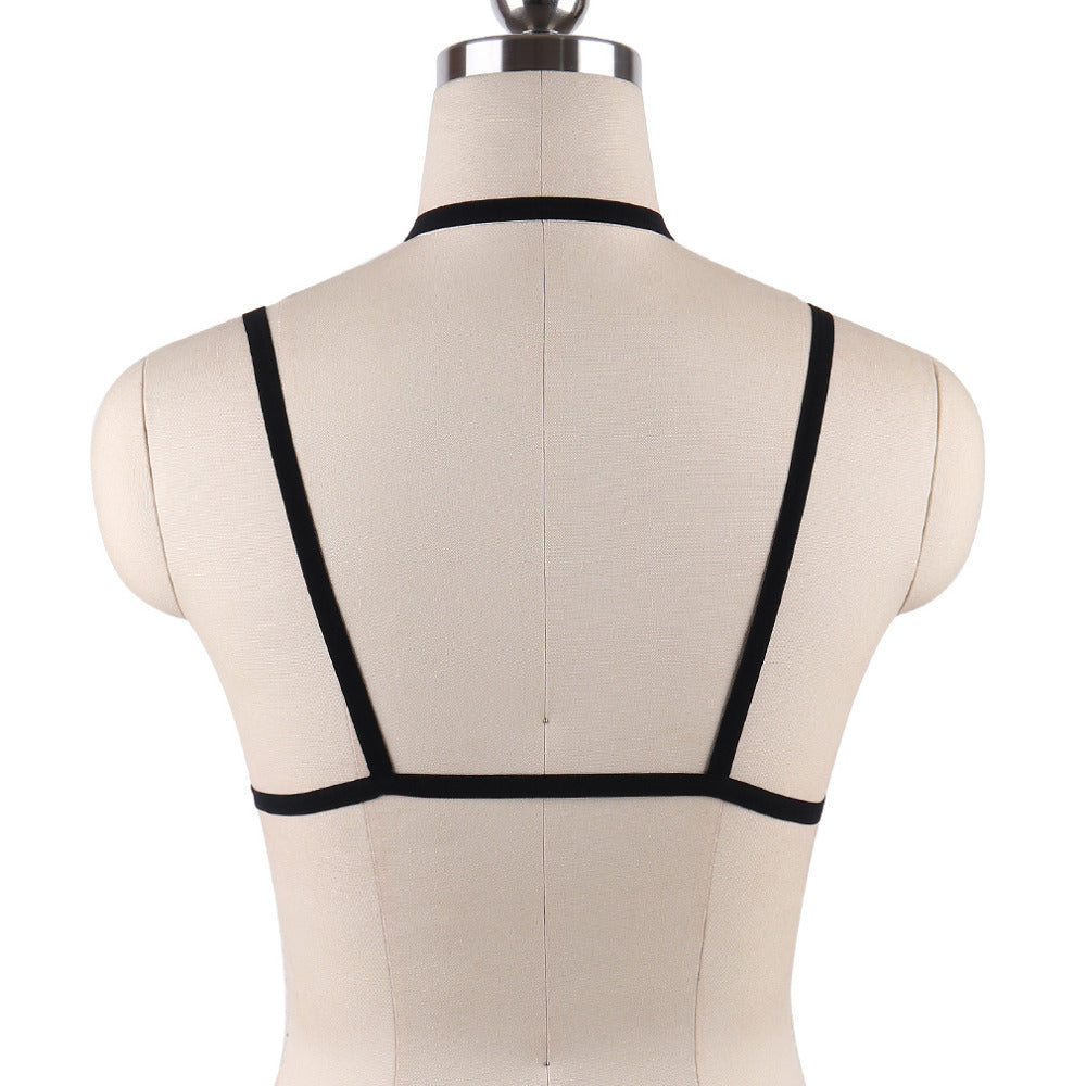 JLX.HARNESS Sexy Ladies Women Body Harness Bra Fetish Chest Bondage Lingerie Erotic Cage Bra Gothic Garter Belt Suspenders