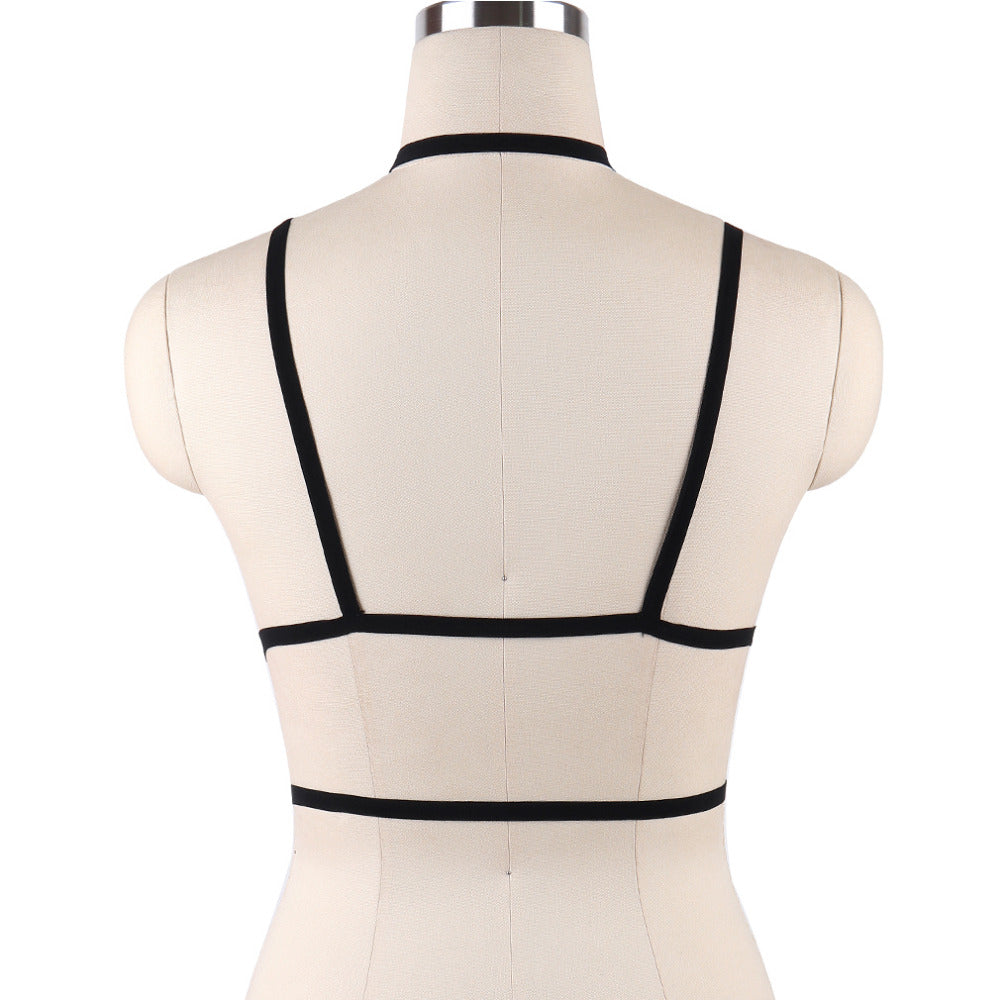 JLX.HARNESS Sexy Ladies Women Body Harness Bra Fetish Chest Bondage Lingerie Erotic Cage Bra Gothic Garter Belt Suspenders