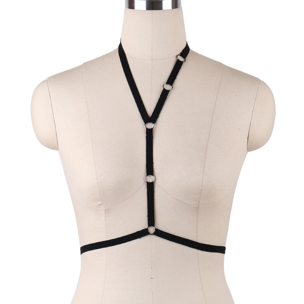 JLX.HARNESS Sexy Ladies Women Body Harness Bra Fetish Chest Bondage Lingerie Erotic Cage Bra Gothic Garter Belt Suspenders