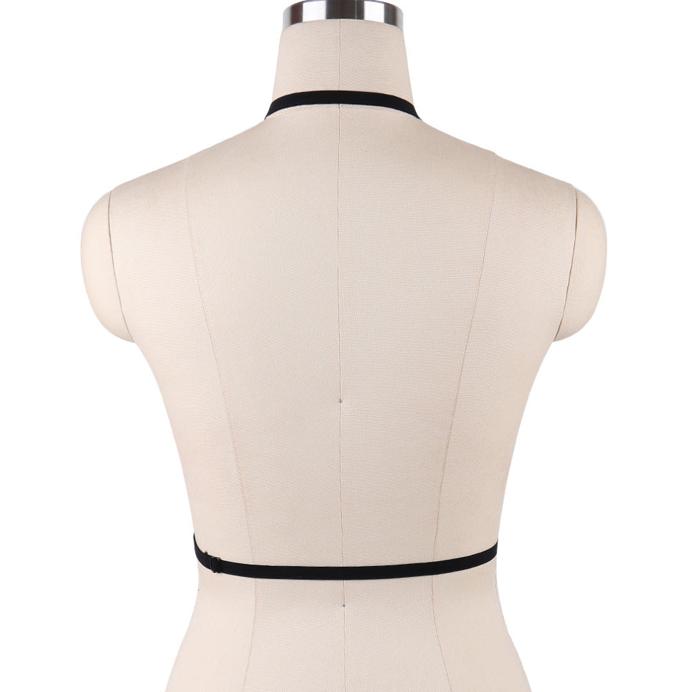 JLX.HARNESS Sexy Ladies Women Body Harness Bra Fetish Chest Bondage Lingerie Erotic Cage Bra Gothic Garter Belt Suspenders
