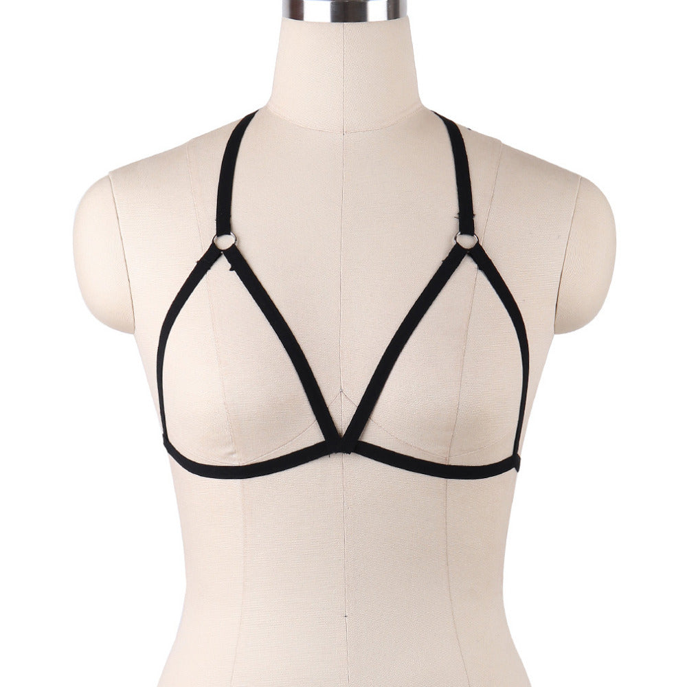 JLX.HARNESS Sexy Ladies Women Body Harness Bra Fetish Chest Bondage Lingerie Erotic Cage Bra Gothic Garter Belt Suspenders