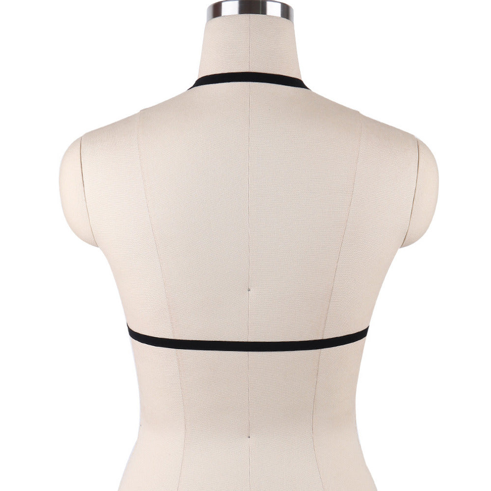 JLX.HARNESS Sexy Ladies Women Body Harness Bra Fetish Chest Bondage Lingerie Erotic Cage Bra Gothic Garter Belt Suspenders
