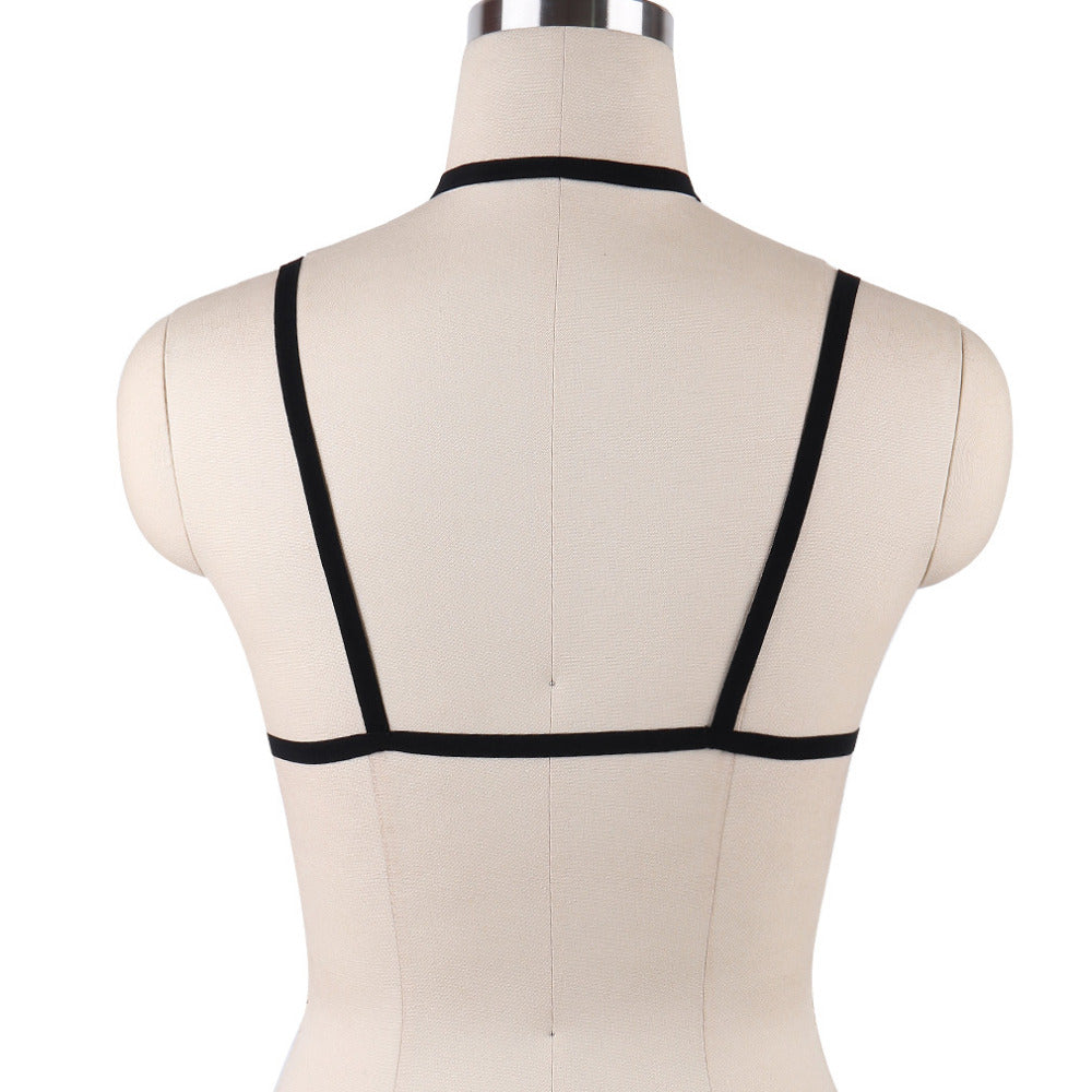 JLX.HARNESS Sexy Ladies Women Body Harness Bra Fetish Chest Bondage Lingerie Erotic Cage Bra Gothic Garter Belt Suspenders