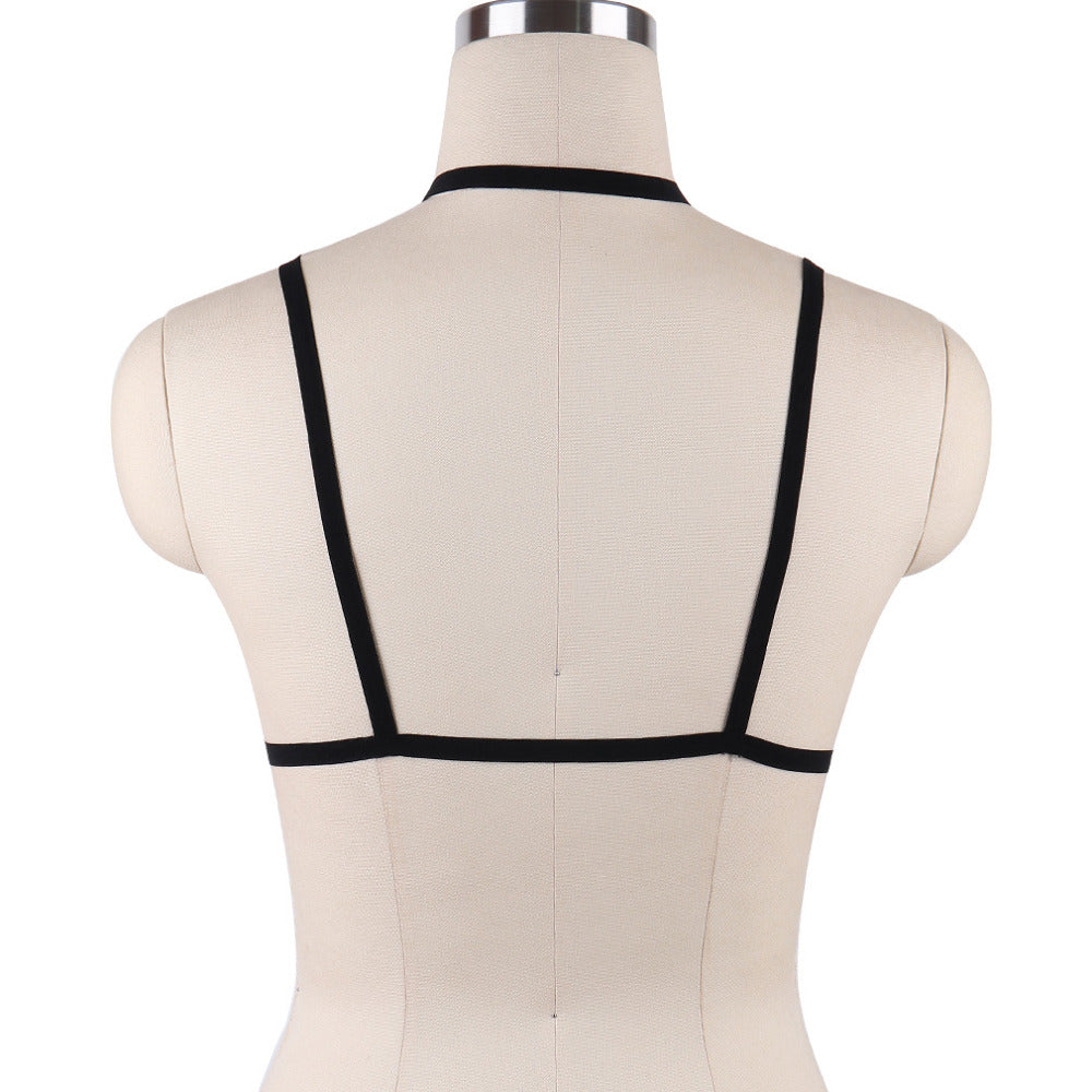 JLX.HARNESS Sexy Ladies Women Body Harness Bra Fetish Chest Bondage Lingerie Erotic Cage Bra Gothic Garter Belt Suspenders