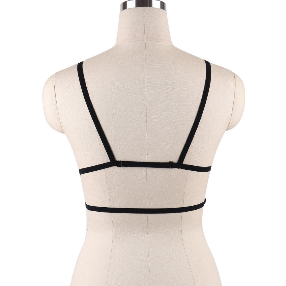 JLX.HARNESS Sexy Ladies Women Body Harness Bra Fetish Chest Bondage Lingerie Erotic Cage Bra Gothic Garter Belt Suspenders