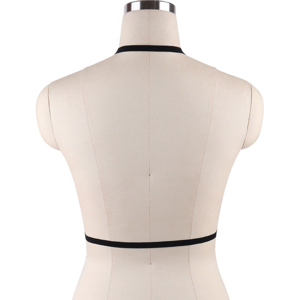 JLX.HARNESS Sexy Ladies Women Body Harness Bra Fetish Chest Bondage Lingerie Erotic Cage Bra Gothic Garter Belt Suspenders