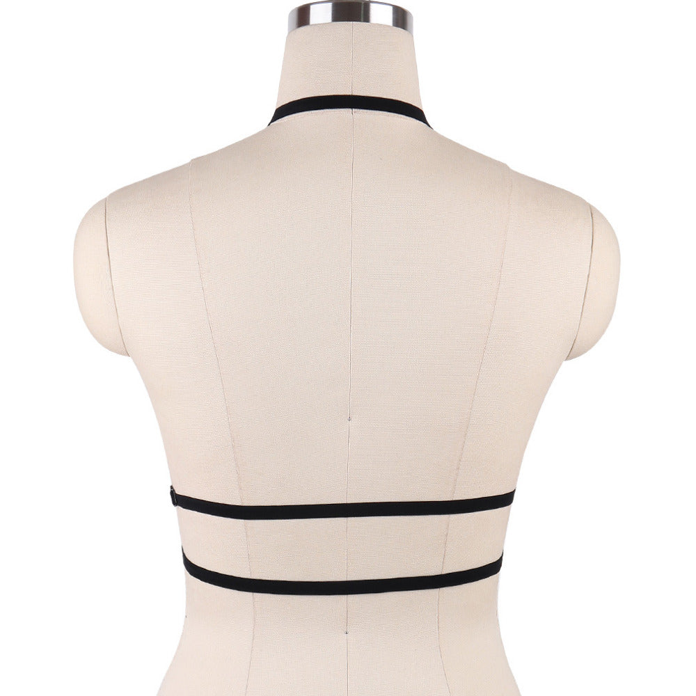 JLX.HARNESS Sexy Ladies Women Body Harness Bra Fetish Chest Bondage Lingerie Erotic Cage Bra Gothic Garter Belt Suspenders