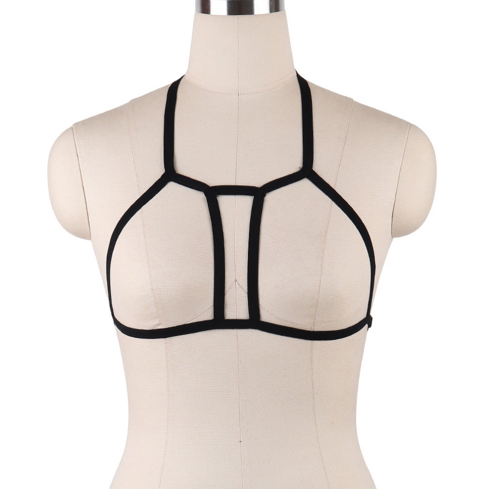 JLX.HARNESS Sexy Ladies Women Body Harness Bra Fetish Chest Bondage Lingerie Erotic Cage Bra Gothic Garter Belt Suspenders