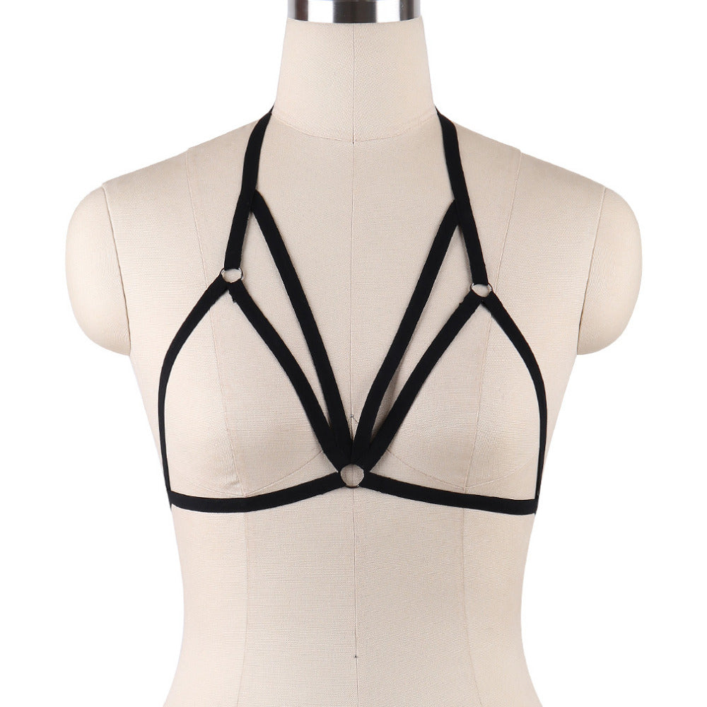JLX.HARNESS Sexy Ladies Women Body Harness Bra Fetish Chest Bondage Lingerie Erotic Cage Bra Gothic Garter Belt Suspenders