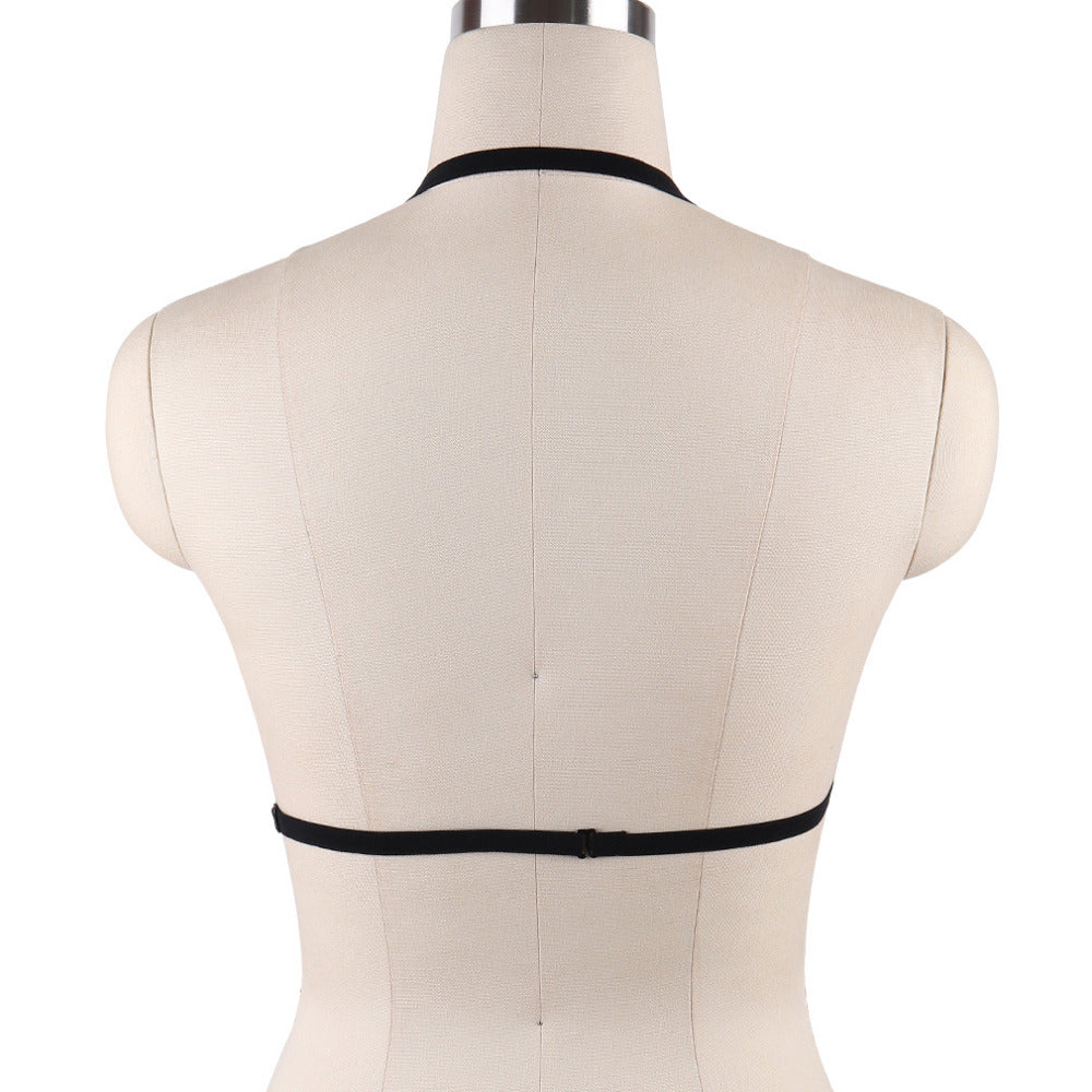 JLX.HARNESS Sexy Ladies Women Body Harness Bra Fetish Chest Bondage Lingerie Erotic Cage Bra Gothic Garter Belt Suspenders