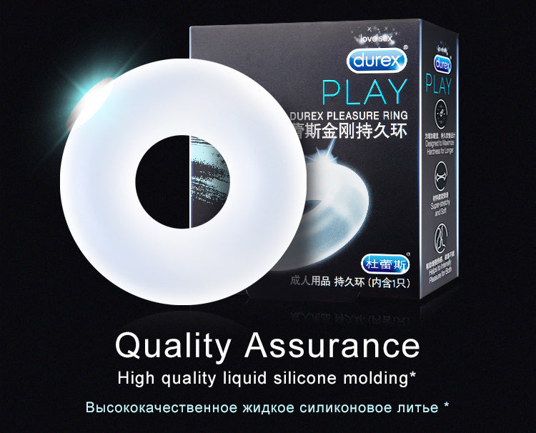 Durex Pleasure Penis Ring Firmer Erection Delayed Ejaculation Silicone Dick Cock Ring Penis Sleeve Erotic Adult Sex Toys for Man