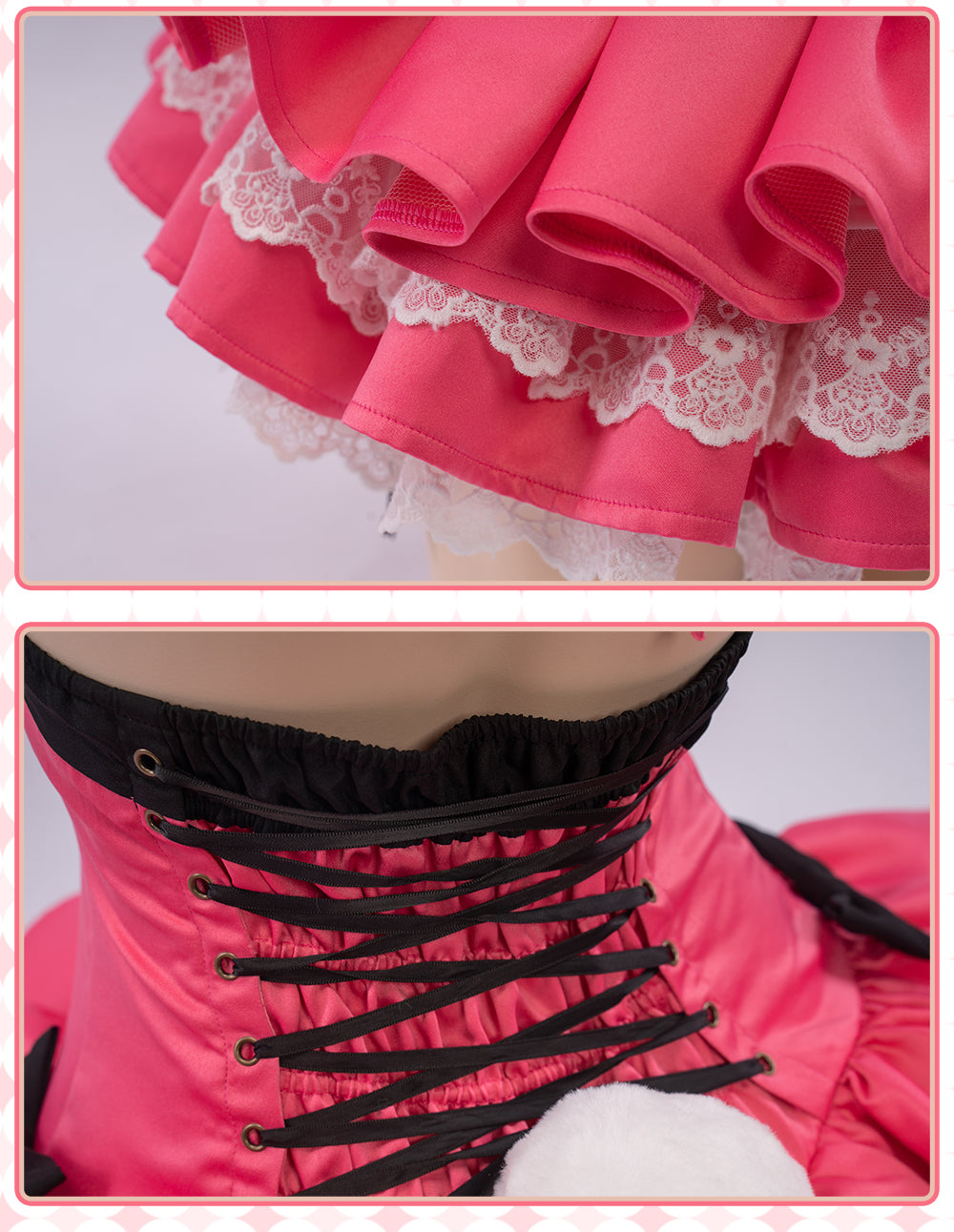 UWOWO Kuragawa Bunny Cosplay Costume Sexy Bodysuit Pink Rabbit Cute BINDing Creators Collection Ver. Bunny Girl One Piece Dress