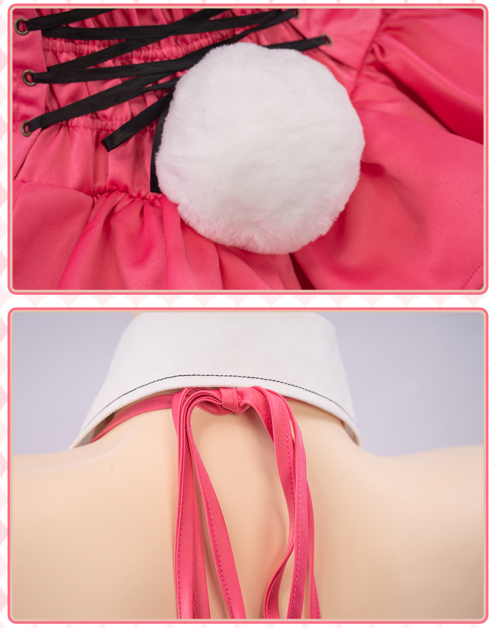 UWOWO Kuragawa Bunny Cosplay Costume Sexy Bodysuit Pink Rabbit Cute BINDing Creators Collection Ver. Bunny Girl One Piece Dress