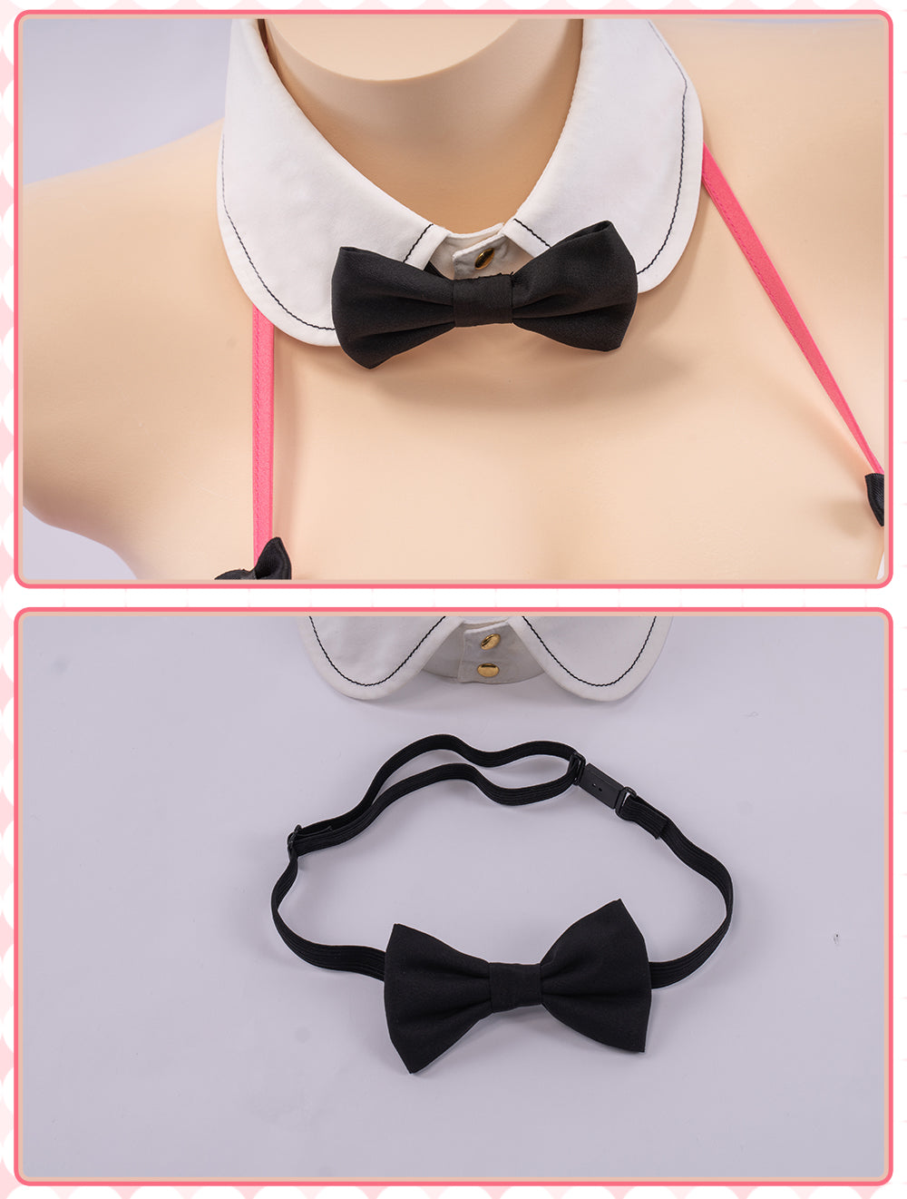 UWOWO Kuragawa Bunny Cosplay Costume Sexy Bodysuit Pink Rabbit Cute BINDing Creators Collection Ver. Bunny Girl One Piece Dress