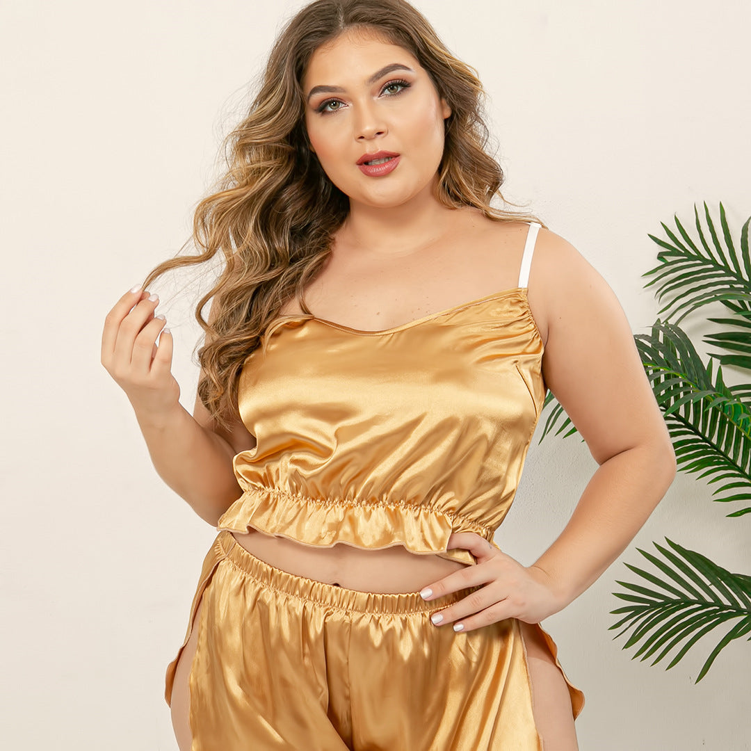 Echonight Plus Size Women Pajamas Sleepwear Pajamas For Women Top and Short Women Home Clothes Sets Suit Homewear