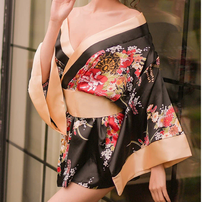 Japanese Sexy Lingerie Pajamas Nightgown Printing Sexy Uniform Lingerie Japan Kimono Uniform Nightwear