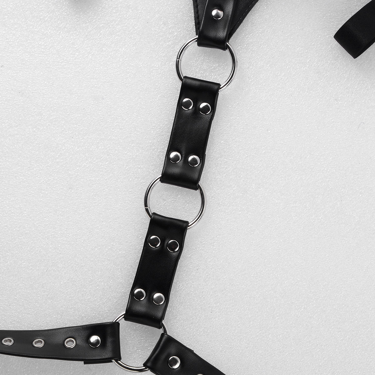 Harness Mens Erotic Lingerie for Sex Leather Halter Neck Buckles Body Chest Harness Belt with Metal O-rings Fancy Costume Straps