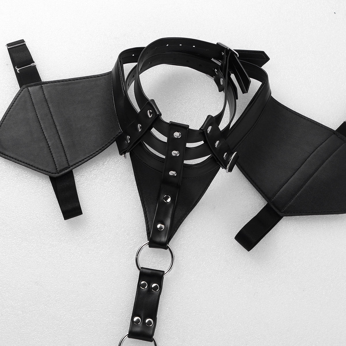 Harness Mens Erotic Lingerie for Sex Leather Halter Neck Buckles Body Chest Harness Belt with Metal O-rings Fancy Costume Straps