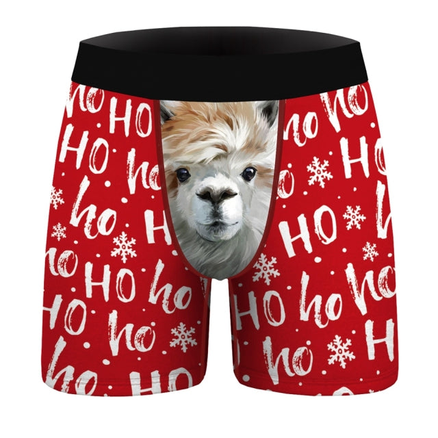 OneLineFox Christmas Underwear Men Boxer Panties Underwear Male Boxer Shorts Boxershorts Long Underpants Calzoncillos Hombre