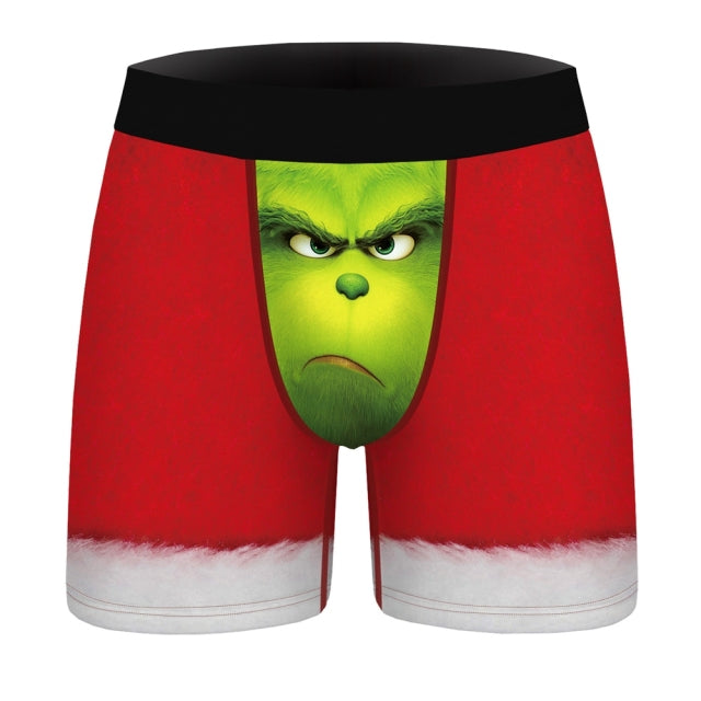 OneLineFox Christmas Underwear Men Boxer Panties Underwear Male Boxer Shorts Boxershorts Long Underpants Calzoncillos Hombre