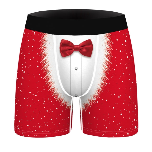 OneLineFox Christmas Underwear Men Boxer Panties Underwear Male Boxer Shorts Boxershorts Long Underpants Calzoncillos Hombre