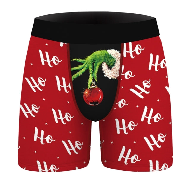 OneLineFox Christmas Underwear Men Boxer Panties Underwear Male Boxer Shorts Boxershorts Long Underpants Calzoncillos Hombre