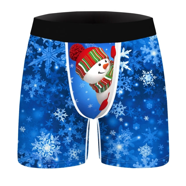 OneLineFox Christmas Underwear Men Boxer Panties Underwear Male Boxer Shorts Boxershorts Long Underpants Calzoncillos Hombre