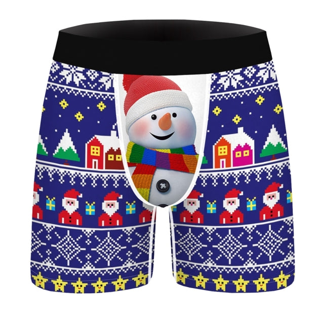 OneLineFox Christmas Underwear Men Boxer Panties Underwear Male Boxer Shorts Boxershorts Long Underpants Calzoncillos Hombre