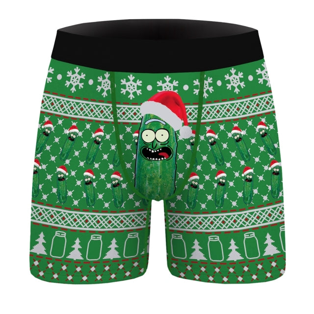 OneLineFox Christmas Underwear Men Boxer Panties Underwear Male Boxer Shorts Boxershorts Long Underpants Calzoncillos Hombre