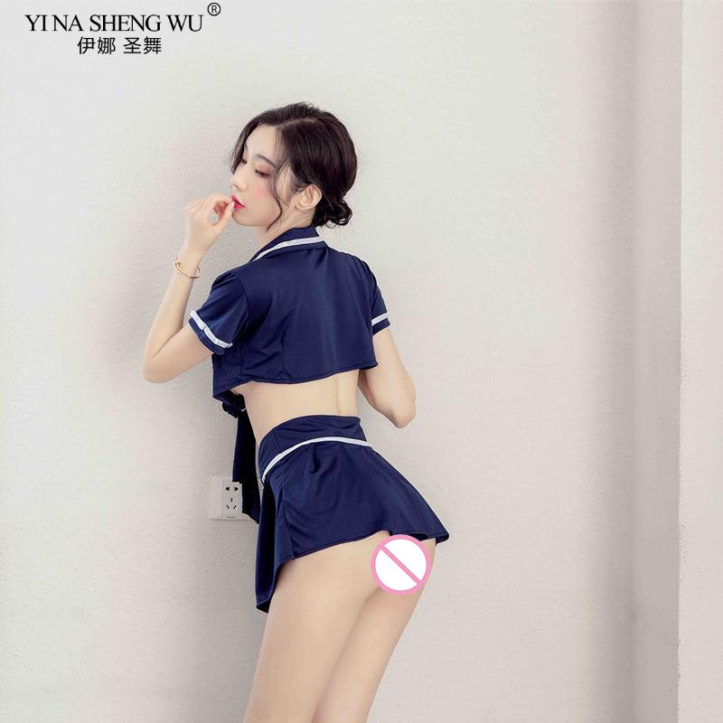 Cosplay women Sexy lingerie Sailor DS stage costumes sexy low waist splits student Stewardess cosplay uniforms Nightclubs outfit