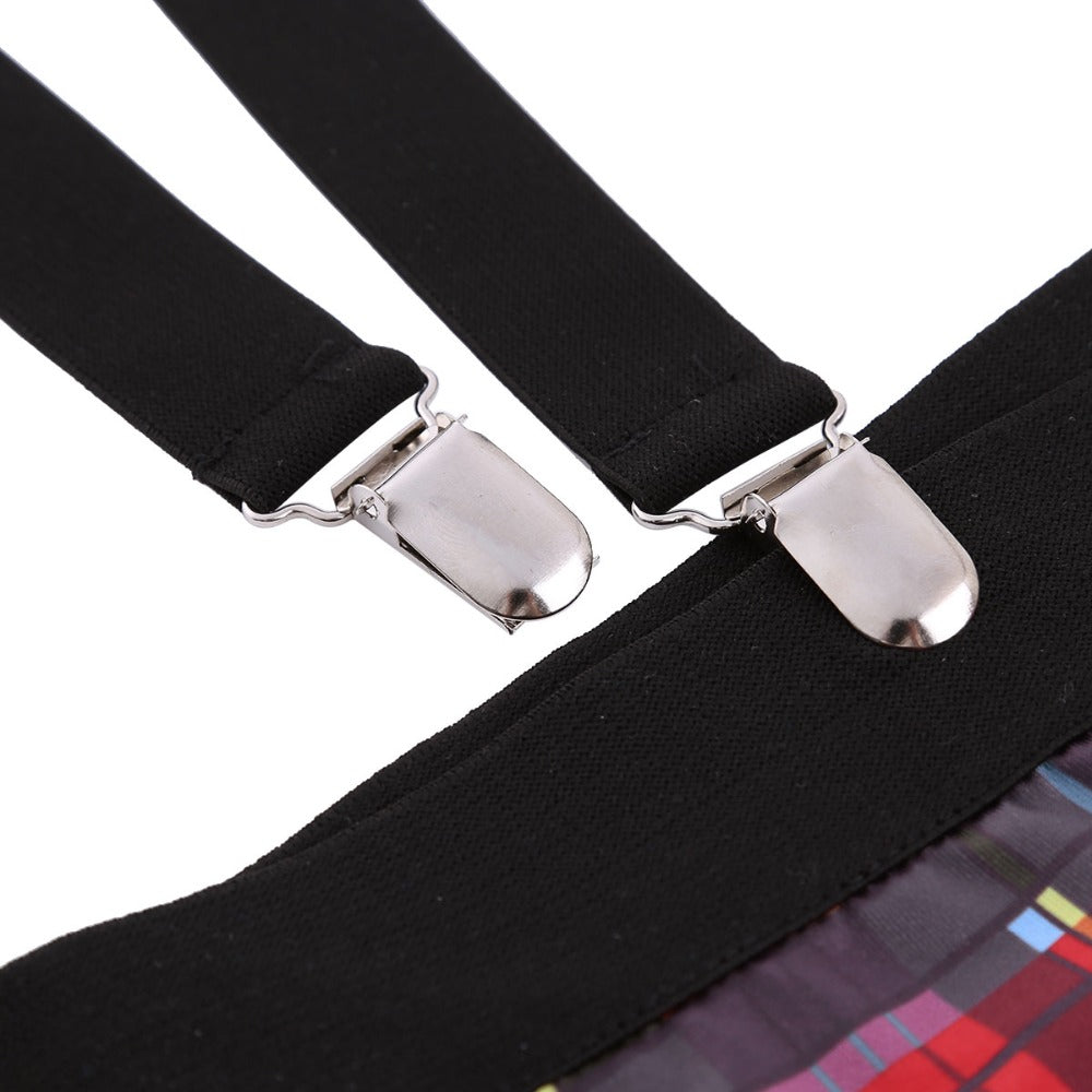 Sexy Waiter Roleplay Costumes Mens Plaid Boxer Briefs Lingerie Set Male Gay Nightclub Rave Outfit Erotic Maid Cosplay Uniforms