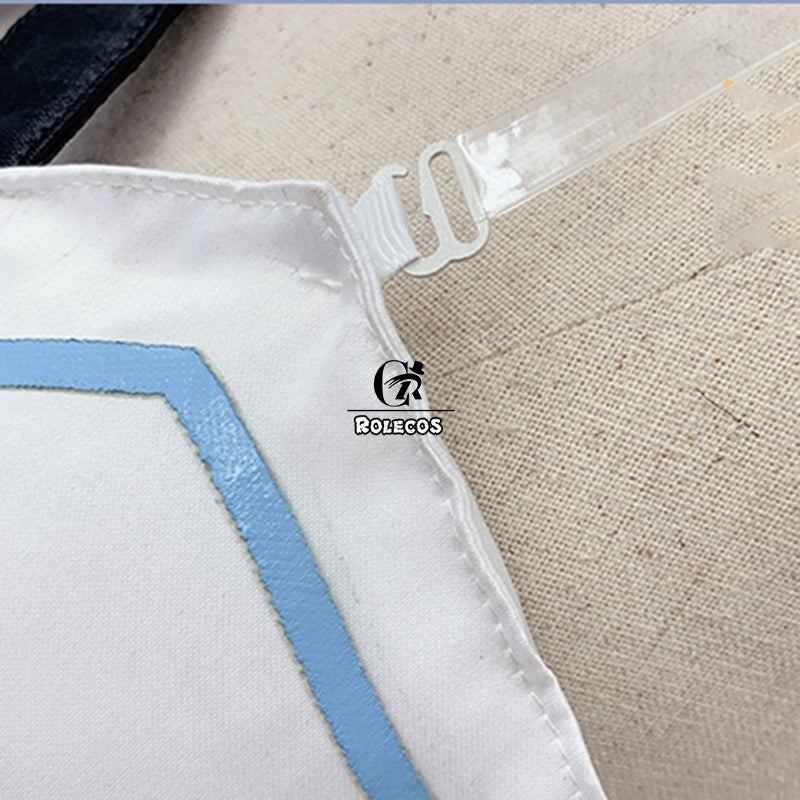 ROLECOS Genshin Impact Cosplay Costume Traveler Lumine Cosplay Costume Women White Costume Halloween Dress Stocking Belt Suit