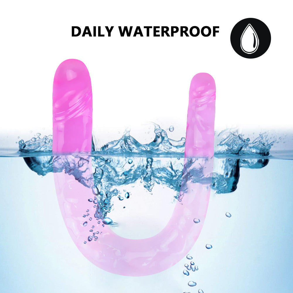 Double Long Realistic Dildos Cock Lesbian Vaginal Anal Plug Flexible Soft Jelly Fake Penis For Women Dildos Sex Toys Horse Dildo