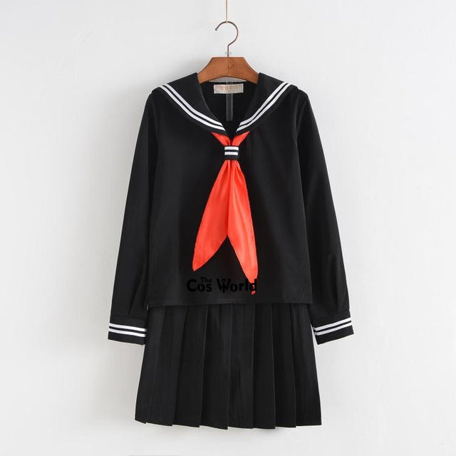 School Uniform Girls Sailor Suit Formal College Outfits Sweet Fashion Jk Sets Long Mid Short Skirt