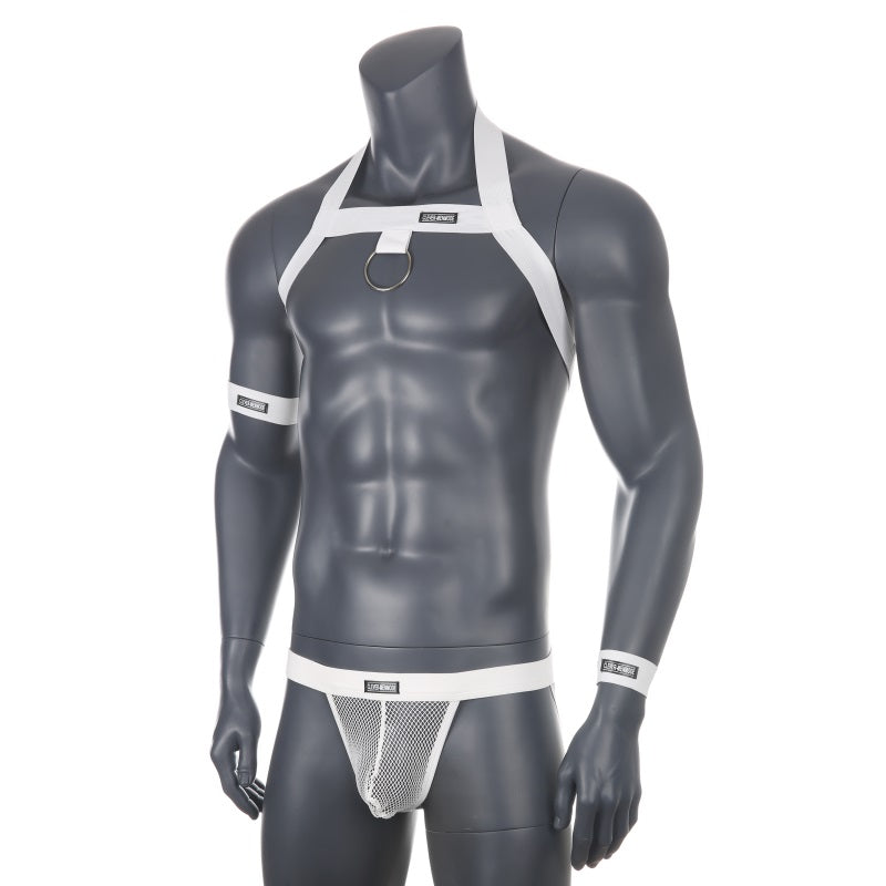 Men Chest Harness Set Mesh Thong Sexy Underwear Panties Bondage Club Stage Jockstrap Erotic Lingerie arnes hombre Suits Costume