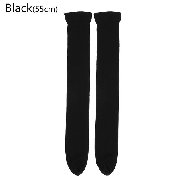 Women Girls Fashion Opaque Over Knee Thigh High Elastic Sexy Stockings Over the knee