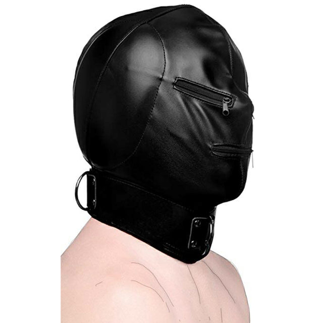 SM Leather Padded Hood Blindfold,Head Harness Mask Gag, BDSM Bondage ,Sex Toys For Couples Accessories